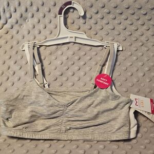 Maidenform Light Gray Ruched Sports Bra